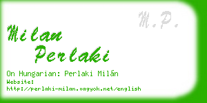 milan perlaki business card